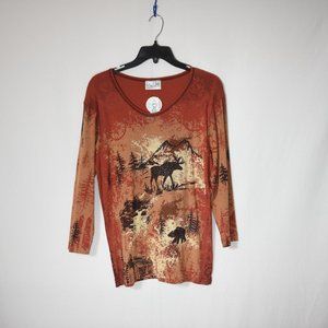 Cactus Bay Apparel Moutain Cottage Women's Top. NWT.  Size L.